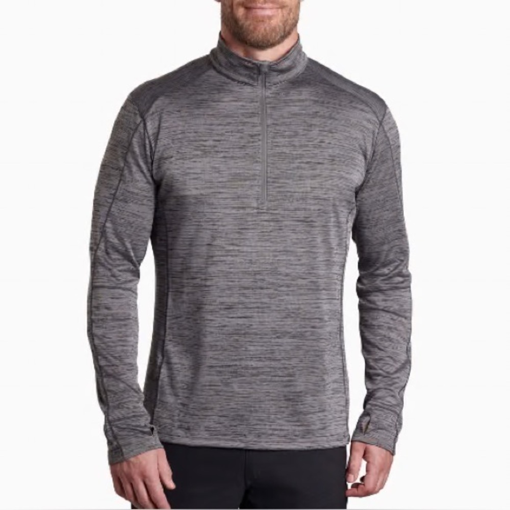 Kuhl Gray Charcoal Alloy Quarter Zip long sleeve performance shirt‎